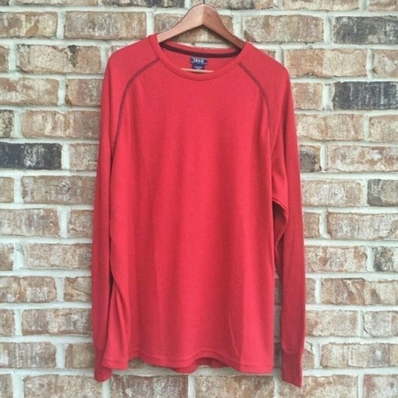 Izod Men's Long Sleeves Tee Red XL - Picture 1 of 3